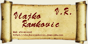 Vlajko Ranković vizit kartica